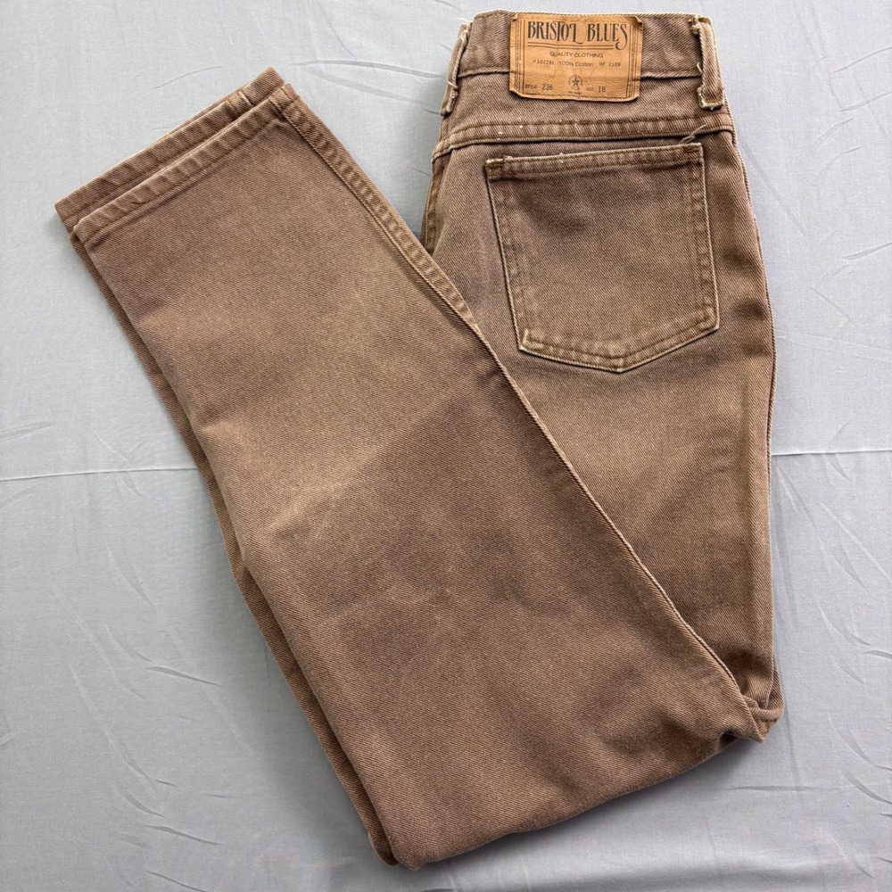 Bristol Blues Vintage Brown High Waist‎ Straight Leg Jeans Made in USA Size 18